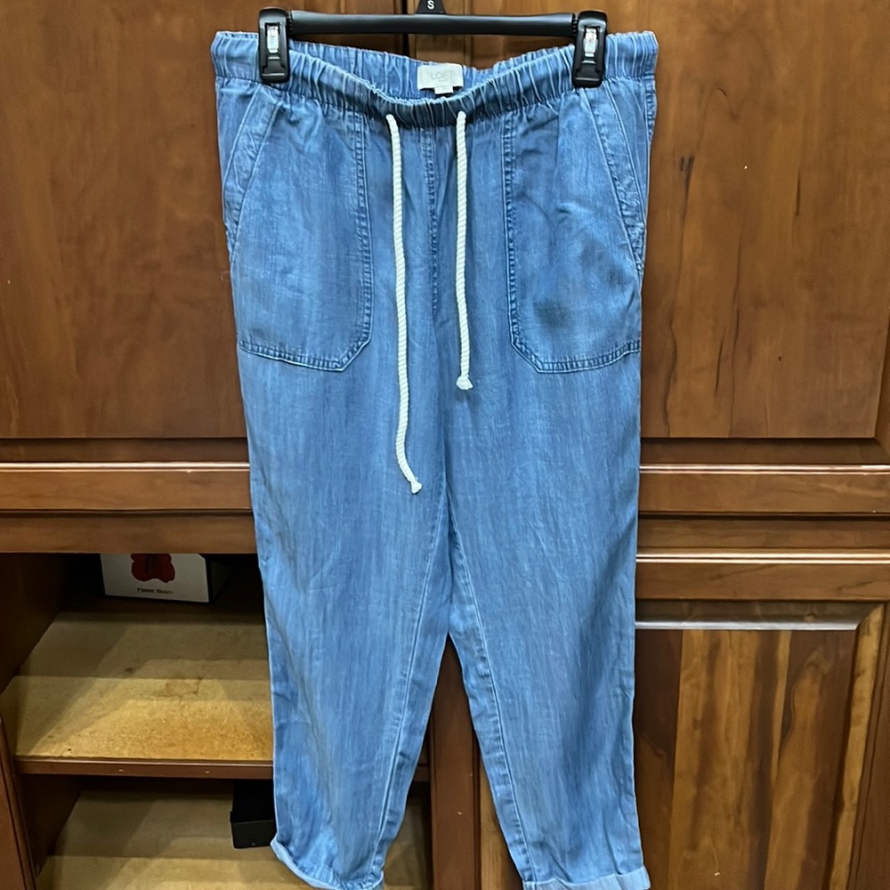 The Loft - soft denim crop drawstring pants